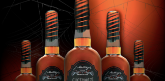 Halloween whiskey bottles with J. Mattingly 1845 Distillery